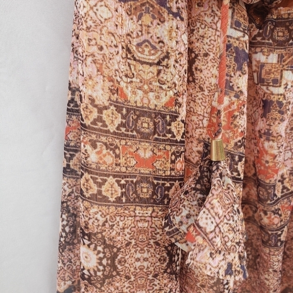 The Jetset Diaries Brown Gold Don’t Stop Me Now Halter Neck Chiffon Maxi Dress - Picture 13 of 14